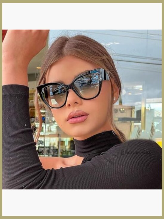 Oversized Cat Eye Sunglasses UV400 Acetate Frame main image 5